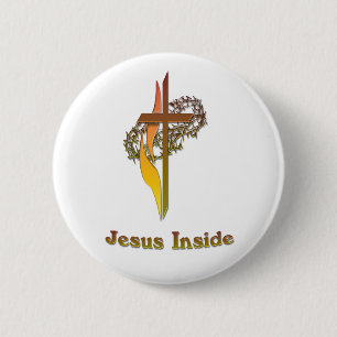 Badge Rond 5 Cm Jésus à l'intérieur