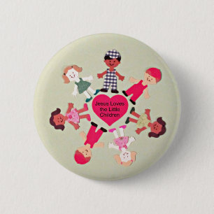 Badge Rond 5 Cm Jésus aime les petits enfants