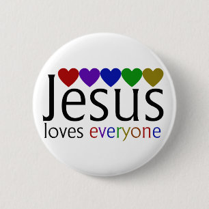 Badge Rond 5 Cm Jésus aime tous