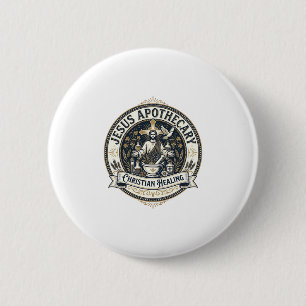 Badge Rond 5 Cm Jésus Apothicaire Guérison Chrétienne Jésus Apothi