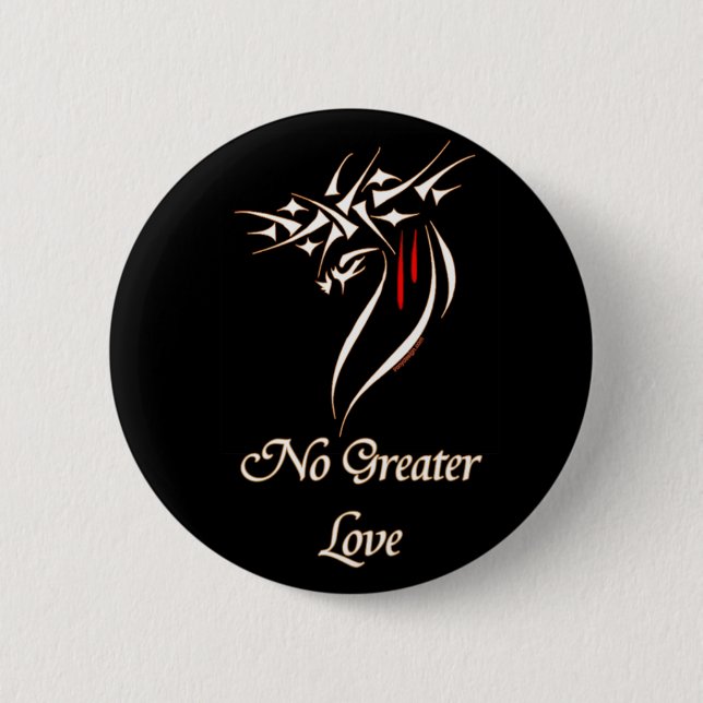 Badge Rond 5 Cm Jésus aucun plus grand amour (Devant)