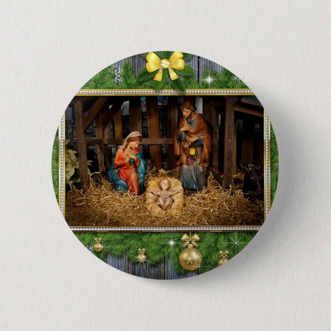 Badge Rond 5 Cm Jesus born (Devant)