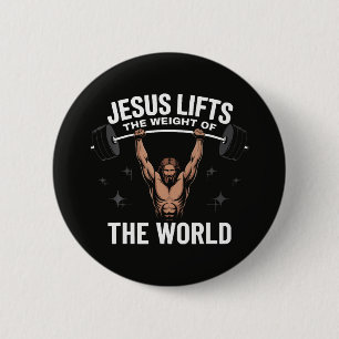 Badge Rond 5 Cm Jésus-Christ faisant du soulevé de terre