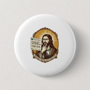 Badge Rond 5 Cm Jésus Confus Échec de la Publication de Traduction