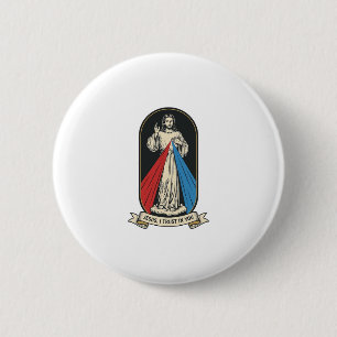 Badge Rond 5 Cm Jésus de la Miséricorde Divine Vintage