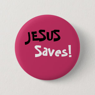 Badge Rond 5 Cm Jésus économise !