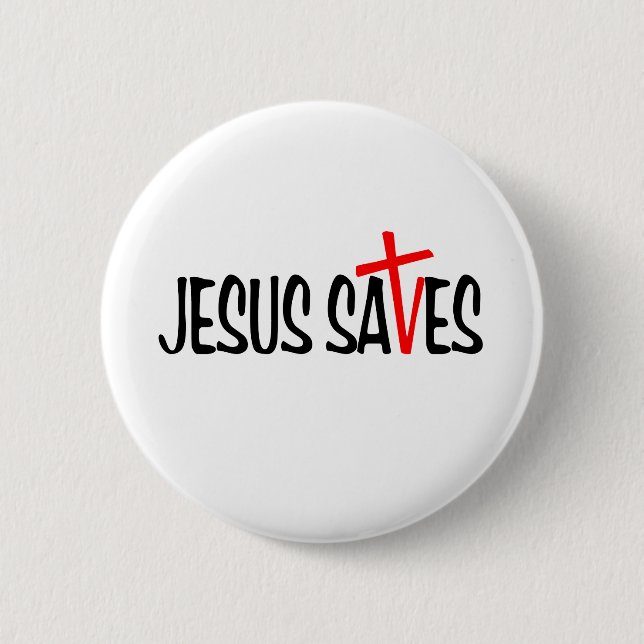 Badge Rond 5 Cm Jésus économise (Devant)
