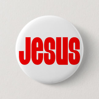 Badge Rond 5 Cm Jésus en rouge