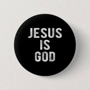 Badge Rond 5 Cm Jésus est Dieu Citation chrétienne Foi - Jésus est