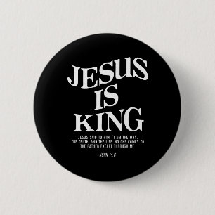Badge Rond 5 Cm Jésus Est Le Roi Jean Bible Verse Chrétien Religie
