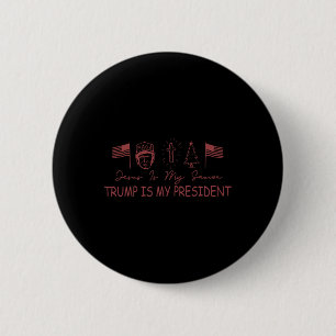 Badge Rond 5 Cm Jésus Est Mon Sauveur Trump Est Mon Président Noël