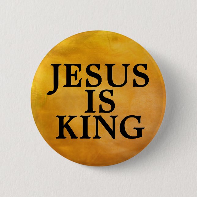 BADGE ROND 5 CM JÉSUS EST ROI (Devant)