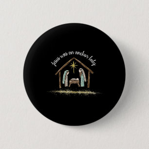 Badge Rond 5 Cm Jésus était une ancre par Anti-ice Funny Christmas