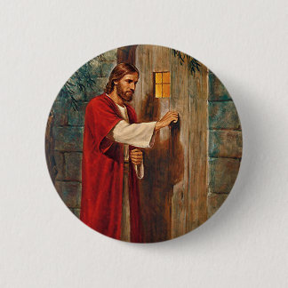 Badge Rond 5 Cm Jésus frappe sur la porte
