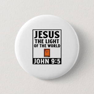 Badge Rond 5 Cm Jésus la lumière du monde foi chrétienne relig