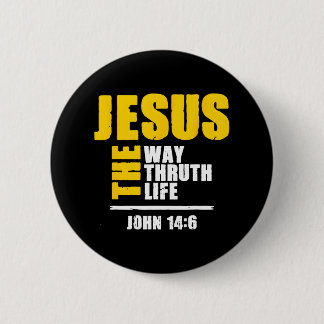 Badge Rond 5 Cm Jésus La Voie Vérité Vie Écriture Foi Croyant