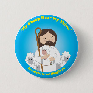 Badge Rond 5 Cm Jésus le bon berger