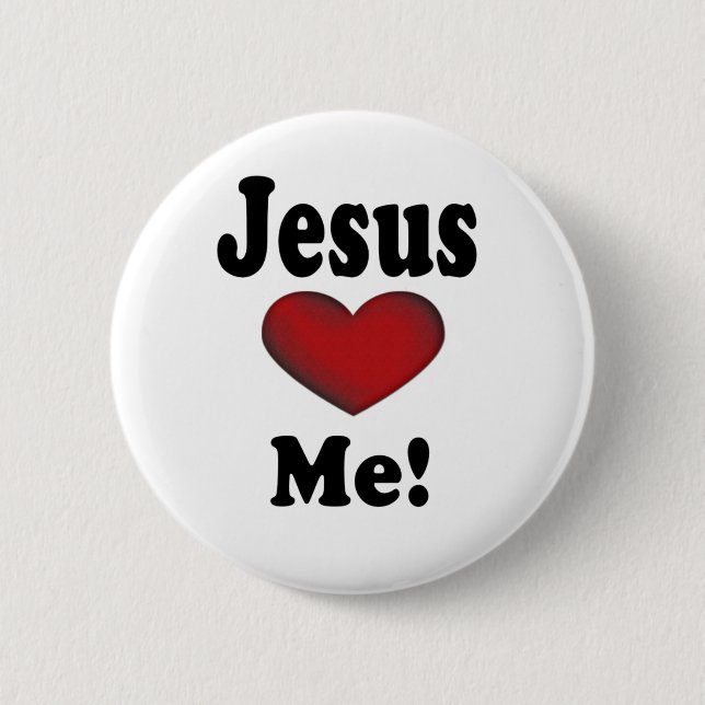Badge Rond 5 Cm Jésus m'aime (Devant)