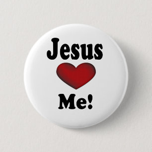 Badge Rond 5 Cm Jésus m'aime