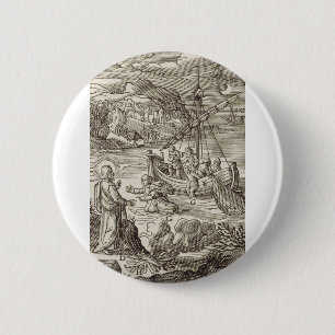 Badge Rond 5 Cm Jésus marchant sur l'eau