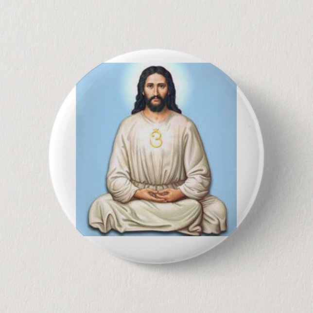 Badge Rond 5 Cm Jésus méditant avec l'OM (Devant)