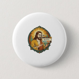 Badge Rond 5 Cm Jésus Mise à Jour Logcielle Ennuyeuse Pop Up Humou