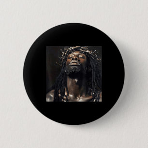Badge Rond 5 Cm Jésus Noir, Christianisme, Église, Christ, Jésus _