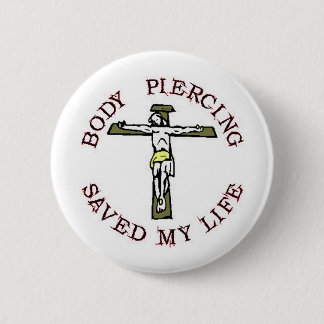 Badge Rond 5 Cm Jésus "perforation de corps "