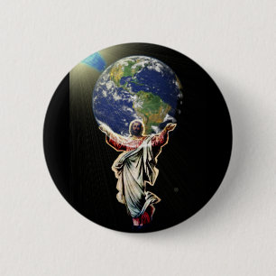 Badge Rond 5 Cm Jésus pour le monde
