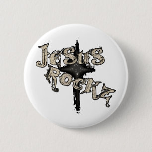 Badge Rond 5 Cm Jesus Rockz Christian