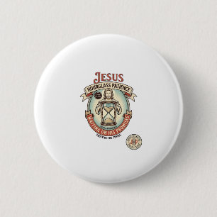 Badge Rond 5 Cm Jésus Sablier Patience Jésus Sablier Patience