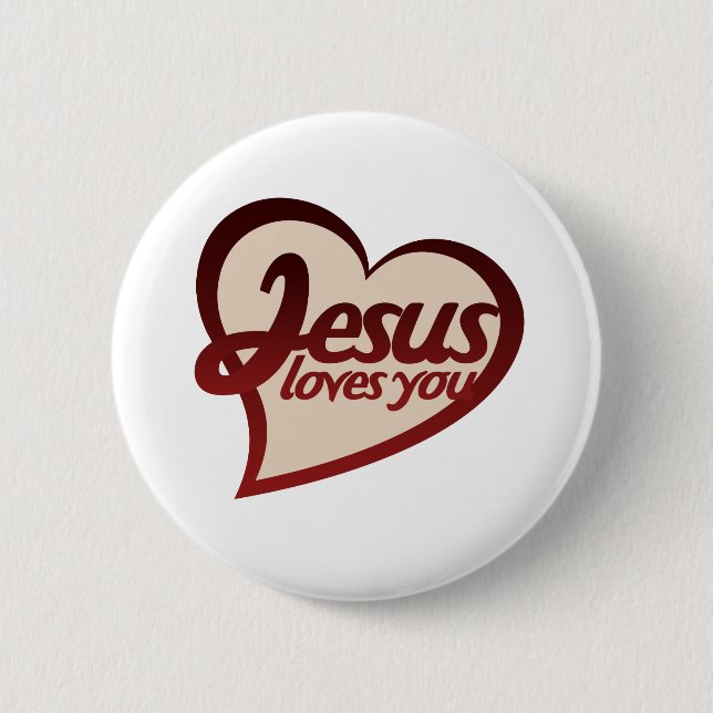 Badge Rond 5 Cm Jésus t'aime (Devant)