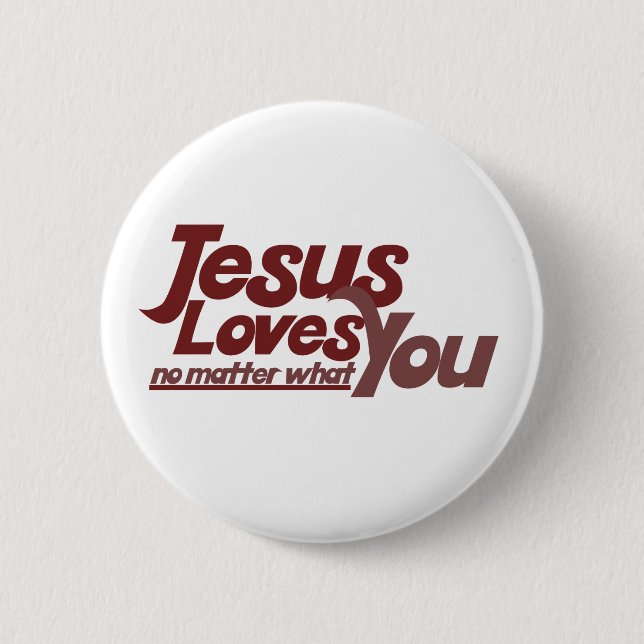 Badge Rond 5 Cm Jésus t'aime (Devant)