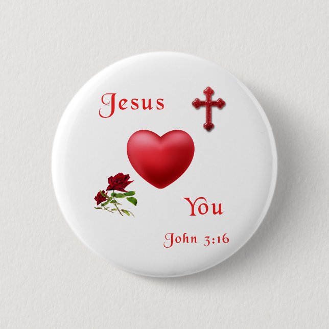 Badge Rond 5 Cm jésus t'aime (Devant)