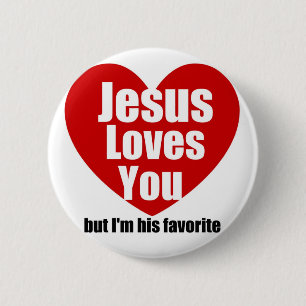 Badge Rond 5 Cm Jésus t'aime
