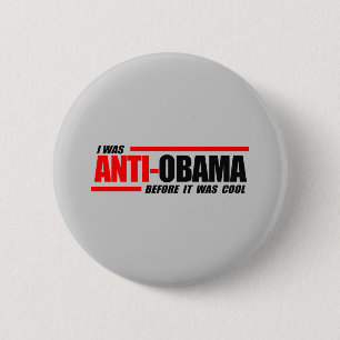 Badge Rond 5 Cm J'étais anti-Obama avant d'être cool