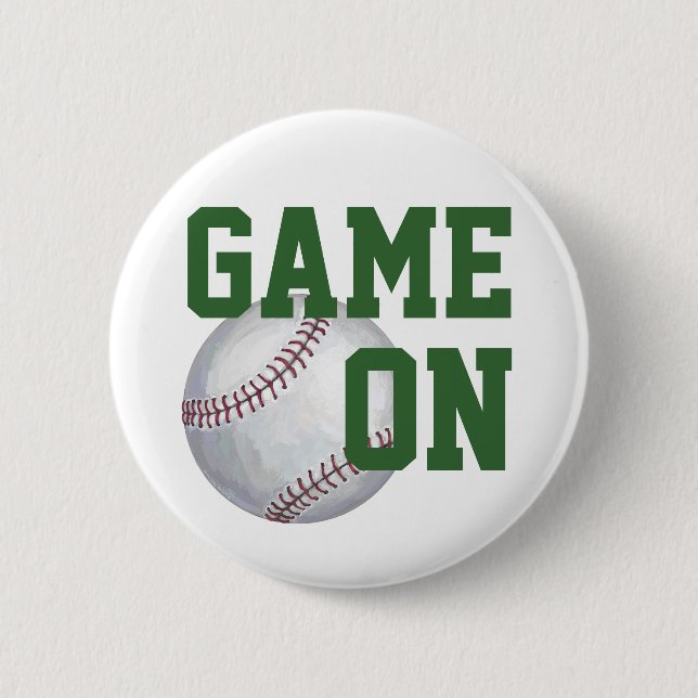 Badge Rond 5 Cm Jeu De Baseball Sur (Devant)