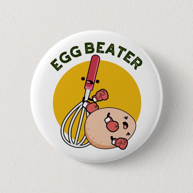 Badge Rond 5 Cm Jeu de boxe amusant de beatère d'oeufs (Devant)