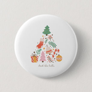 Badge Rond 5 Cm Jeu de cadeaux de Noël Les Halls