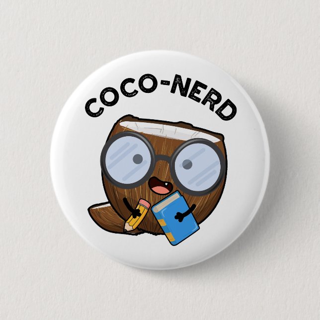 Badge Rond 5 Cm Jeu de noix de coco nerd (Devant)