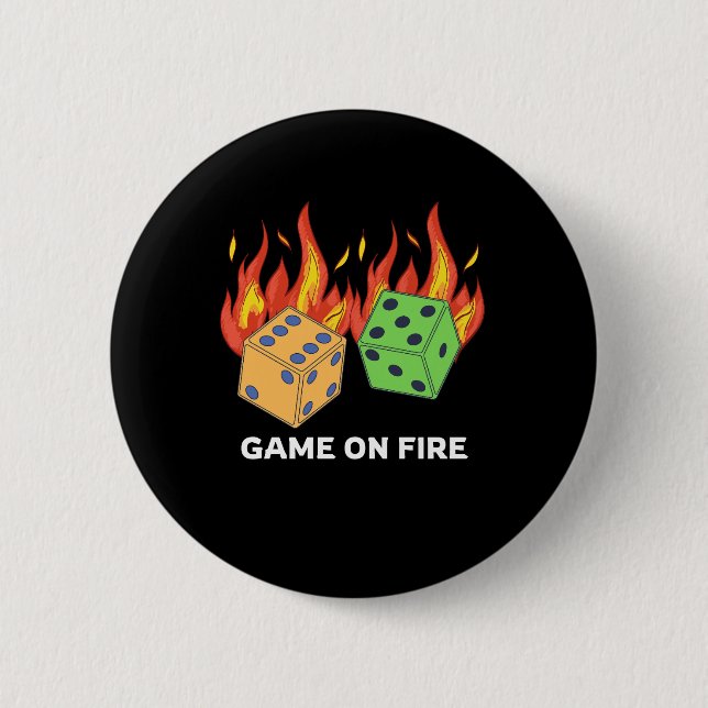 Badge Rond 5 Cm Jeu en feu (Devant)