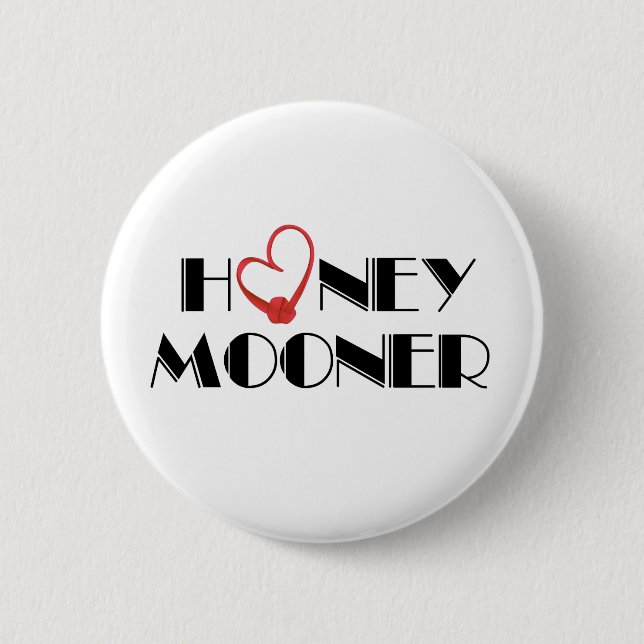 Badge Rond 5 Cm Jeune-marié rouge de coeur (Devant)