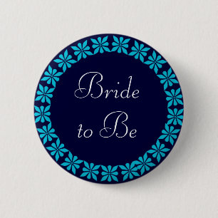 Badge Rond 5 Cm Jeune mariée à être identification de fleurs de