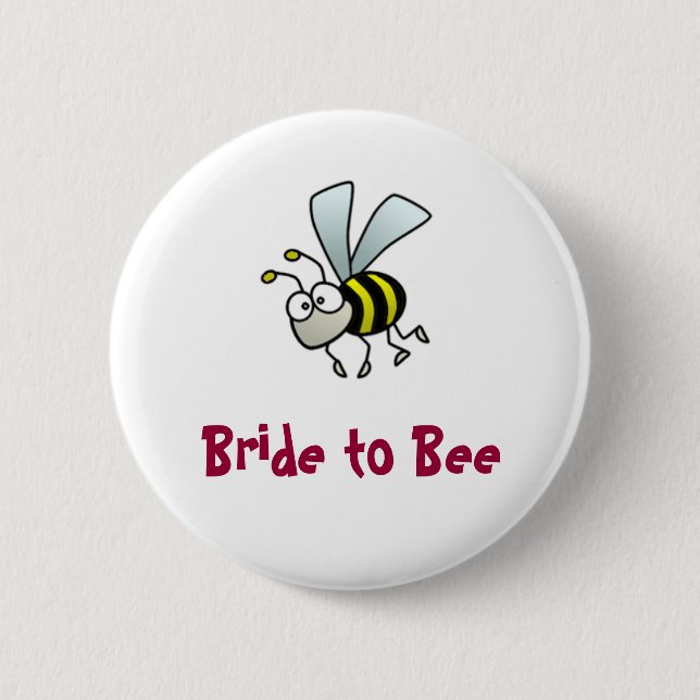 Badge Rond 5 Cm Jeune mariée à l'abeille (Devant)