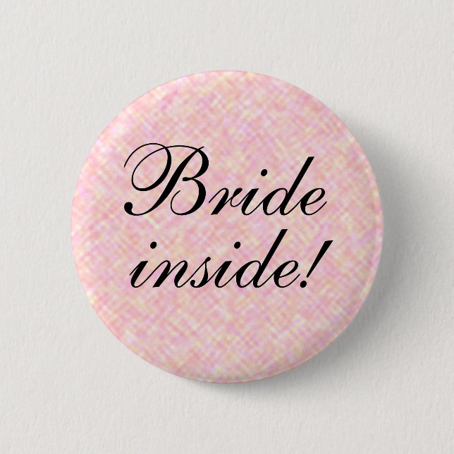 Badge Rond 5 Cm JEUNE MARIÉE à l'intérieur ! (Devant)