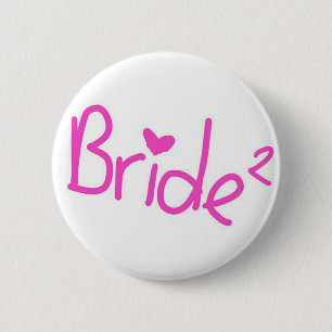 Badge Rond 5 Cm Jeune mariée carrée