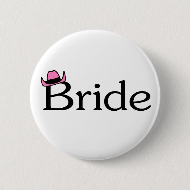 Badge Rond 5 Cm Jeune mariée (casquette de cowboy) (Devant)