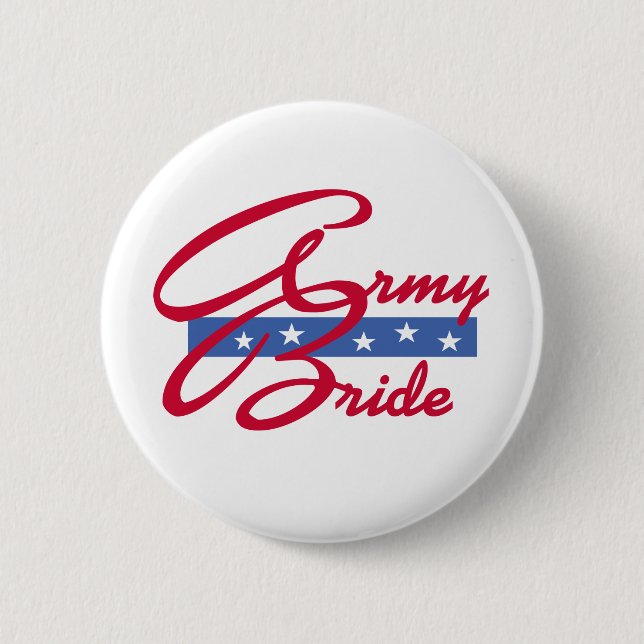 Badge Rond 5 Cm Jeune mariée d'armée (Devant)