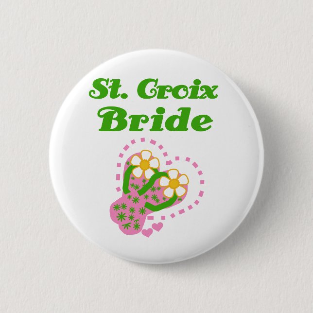 Badge Rond 5 Cm Jeune mariée de St Croix (Devant)