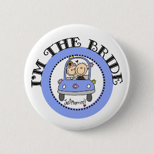 Badge Rond 5 Cm Jeune mariée de voiture de mariage